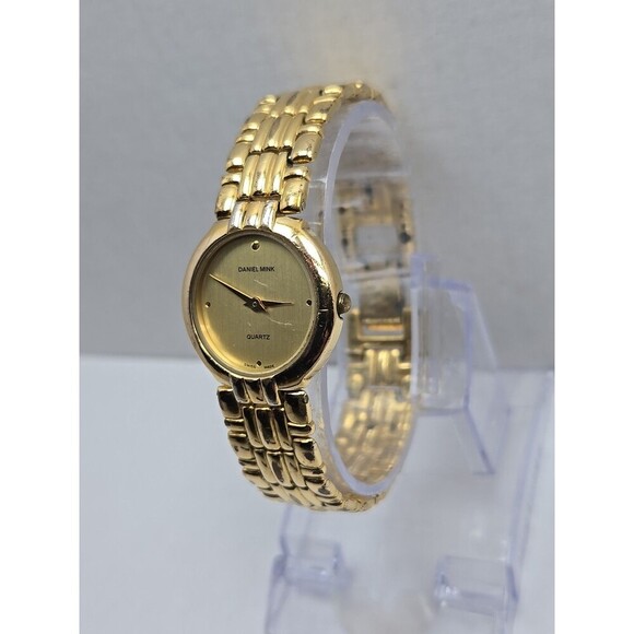 Daniel Mink Swiss Ladies Gold Plated Quartz Dress Wrist Watch New Battery - Picture 2 of 11